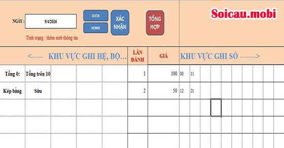 Định dạng bảng tính Excel cho kết quả xổ số thống kê